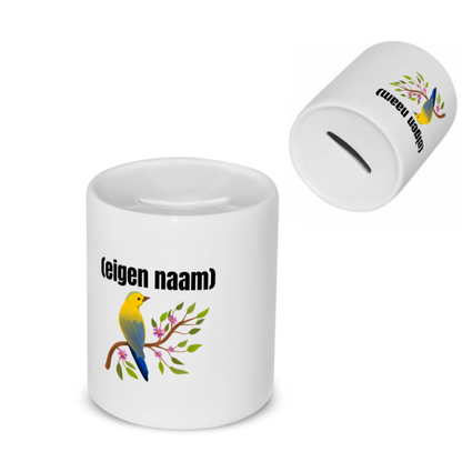vogel in een boom met eigen naam Spaarpot