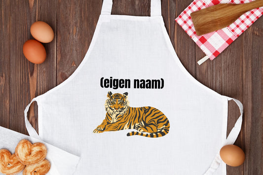 tijger met eigen naam Keukenschort