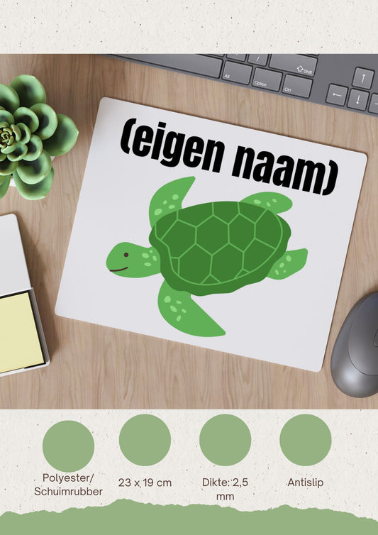 schildpad met eigen naam Muismat