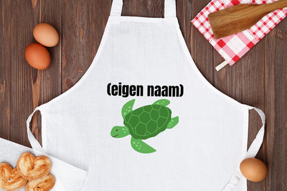 schildpad met eigen naam Keukenschort