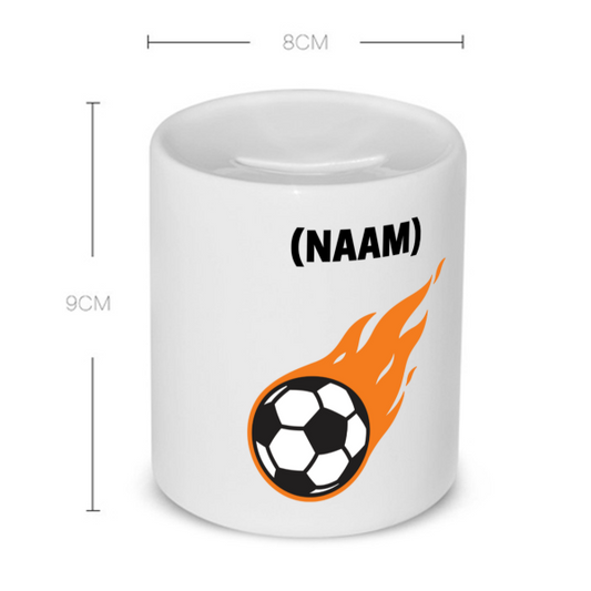 voetbal mok met eigen naam Spaarpot