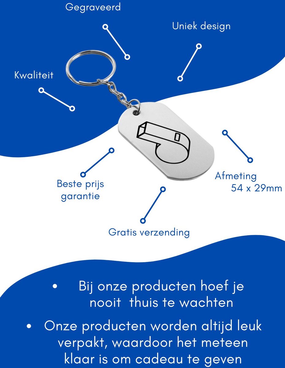 Scheidsrechter sleutelhanger met naam