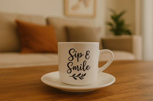 Gepersonaliseerde Kop & Schotel 170 ml – Hoogwaardig Keramiek | Perfect Cadeau voor Koffie & Thee