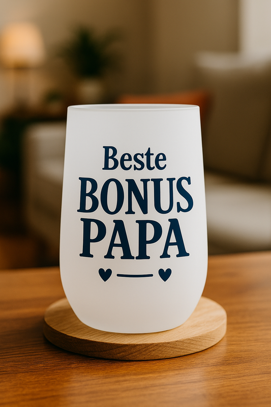 Gepersonaliseerd Wijnglas 400 ml – Frosted Glas | Stijlvol & Uniek Cadeau Collega Bonus vader