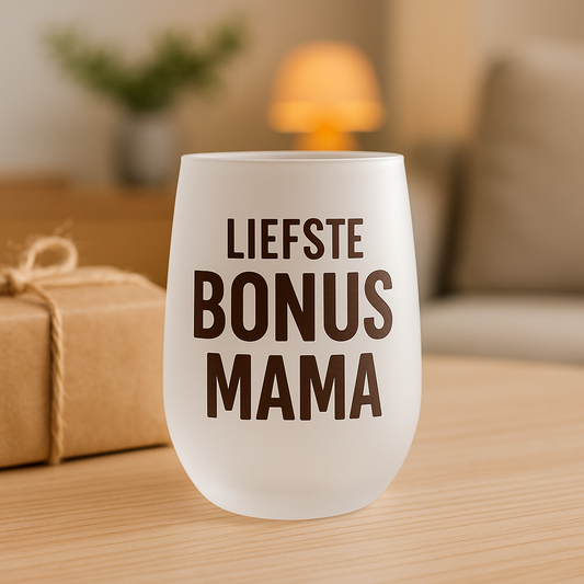 Gepersonaliseerd Wijnglas 400 ml – Frosted Glas | Stijlvol & Uniek Cadeau Collega Bonus moeder
